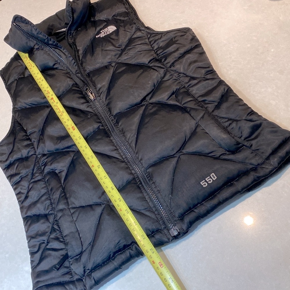 THE NORTH FACE 550 Girl BLACK Nylon QUILTED Goose Down PUFFER VEST Size L ⭐️⭐️⭐️ - Picture 4 of 14